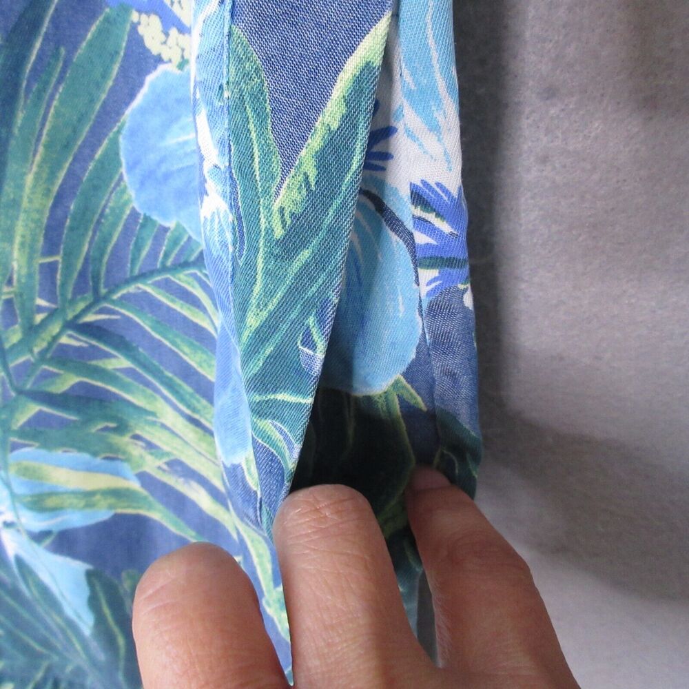 Tommy Bahama Dress XL Floral Shift Pockets Tencel Chambray Beach Vacation - Picture 3 of 10